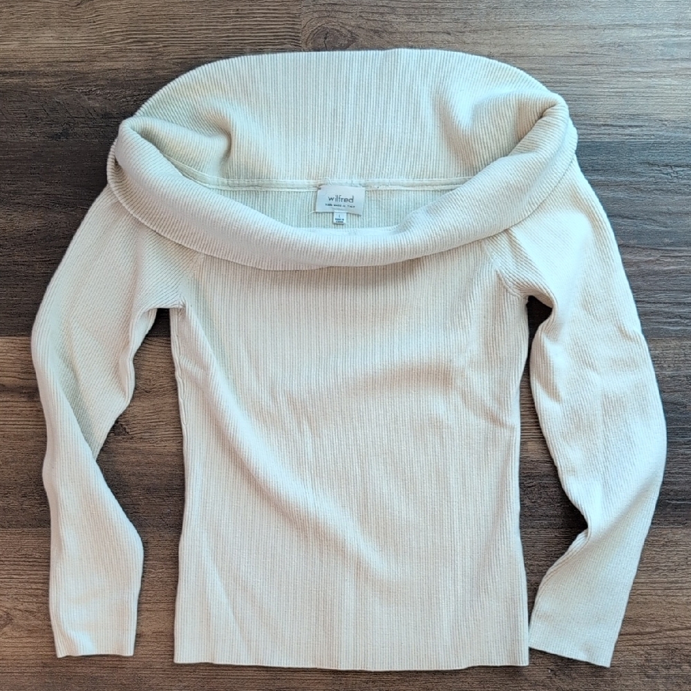 Wilfred Cream Cowl Neck Sweater